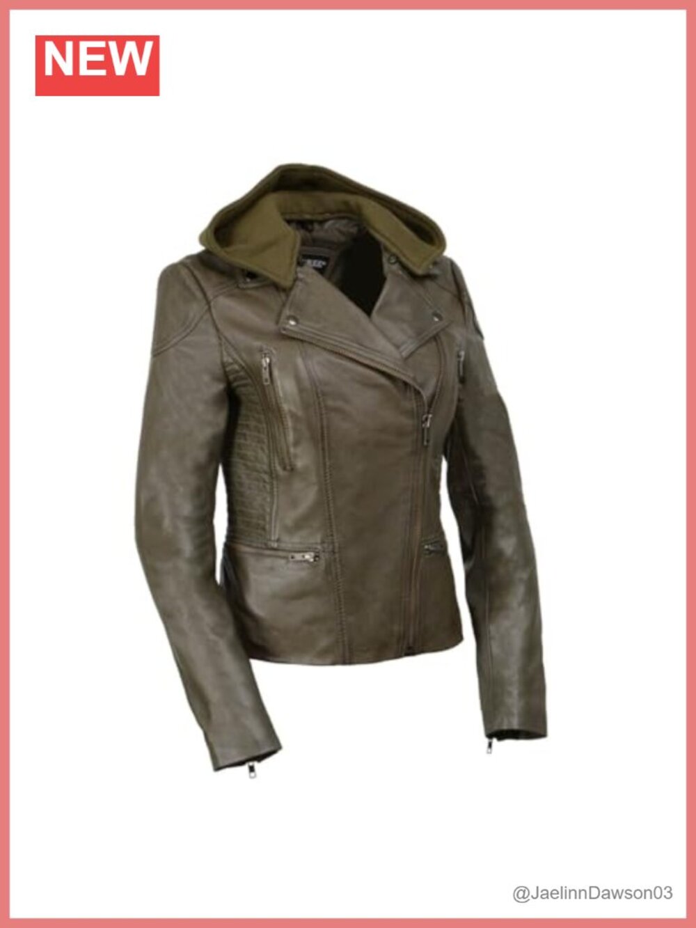 Milwaukee Leather Lambskin Motorcycle Jacket with Hoodie Asymmetrical Zip